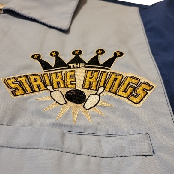 Vintage Walt Disney World Strike Kings Bowling Jersey Button Down with Patches - Picture 8 of 10